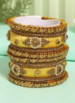   Wedding Wear  Yellow Color Thread Bangle Set:-2.8